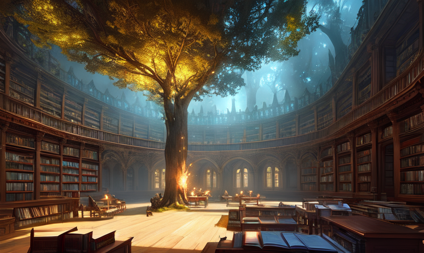 03906-2621869135-stars on ceiling, medium shot, cinematic interior photo of library beautiful giant tree growing in the middle of an ancient vast.png